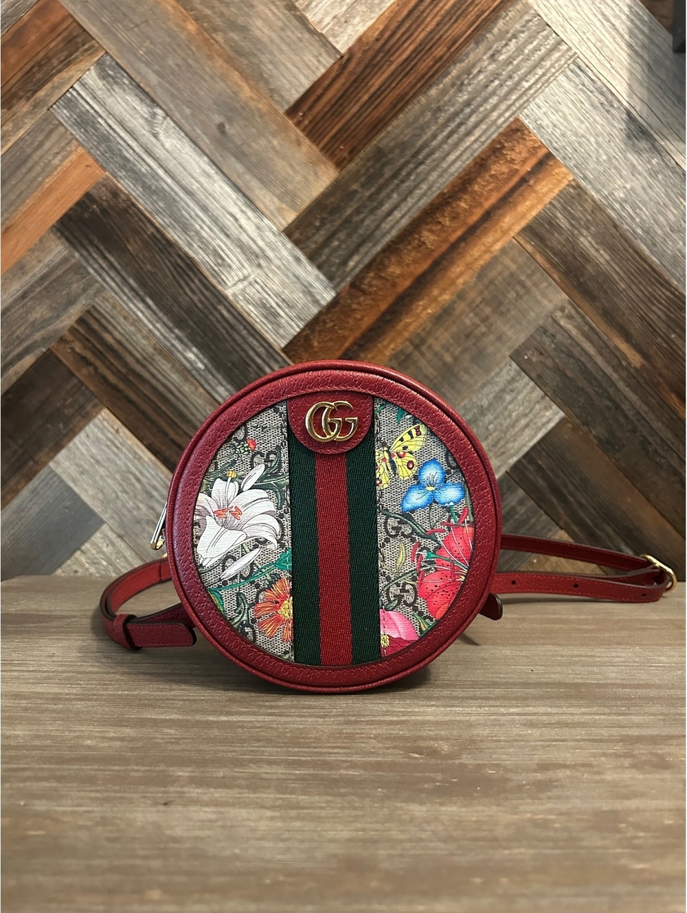 Gucci Mini GG Supreme Flora Round Ophidia Backpack